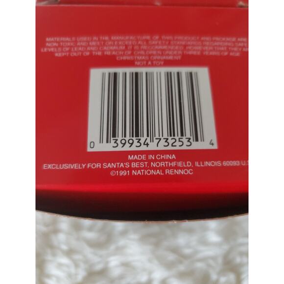 Lot Of 2 🎄 1991 Santakins Christmas Ornaments Santa Claus & Baldy New 🎅 - Picture 8 of 8